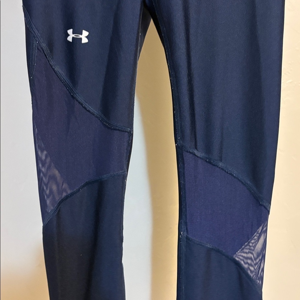 Under Armour Navy Leggings with Logo - Picture 2 of 5